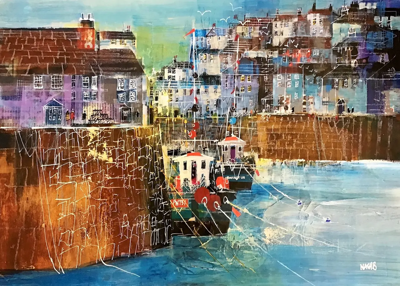 Nagib Karsan - busy harbour, polperro