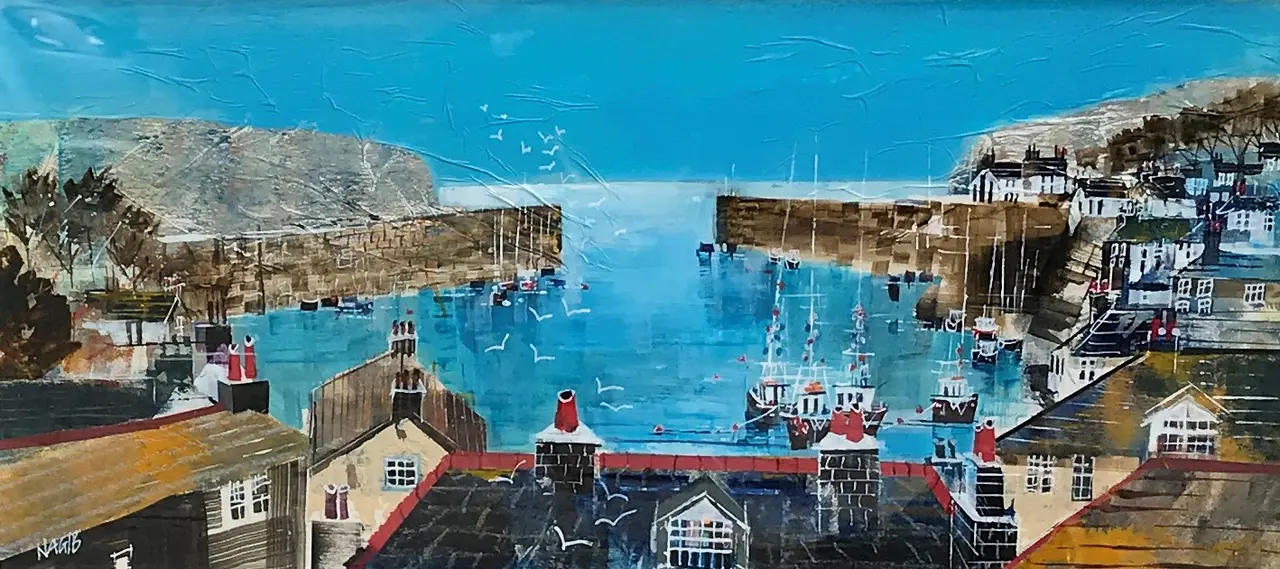 Nagib Karsan - over the rooftops and out to sea, port isaac
