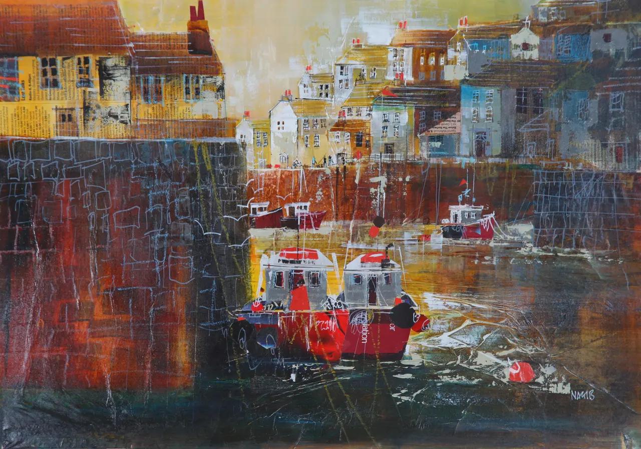 Nagib Karsan - harbour view, polperro
