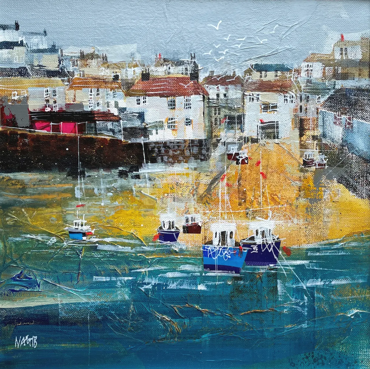 Nagib Karsan - fishing boats on port isaac beach
