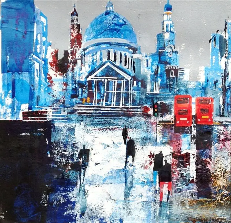 Nagib Karsan - pedestrians and buses, st pauls