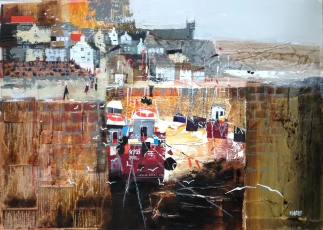 Nagib Karsan - busy harbour, crail