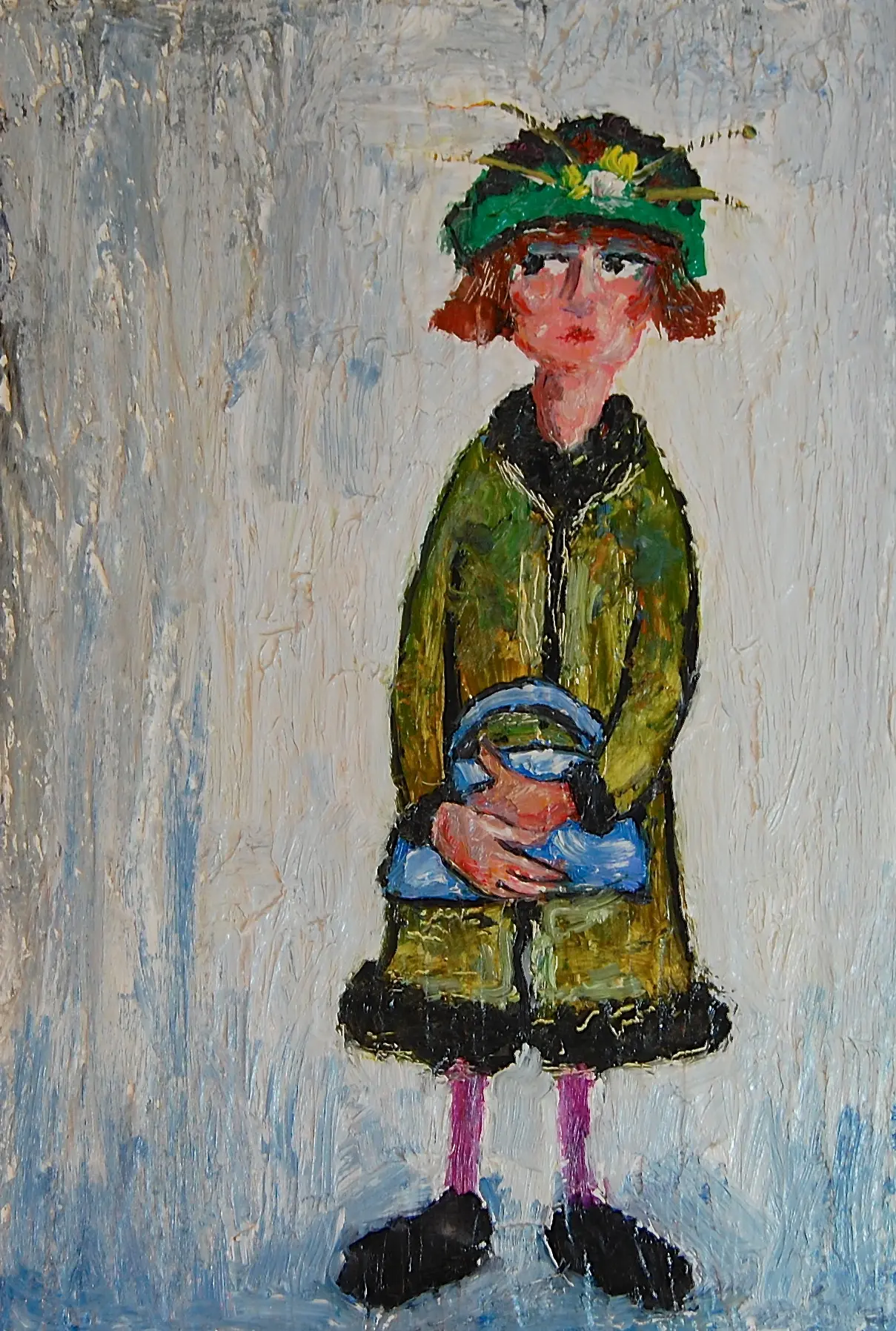 Paul Robinson - lady with green hat contemplating