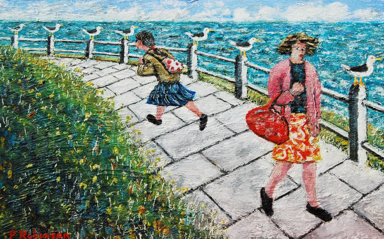 Paul Robinson - two ladies and seagulls