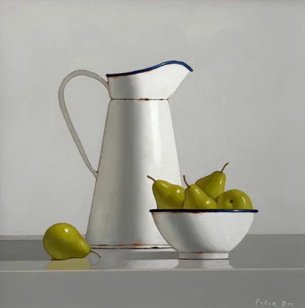 Peter Dee - vintage enamelware with pears