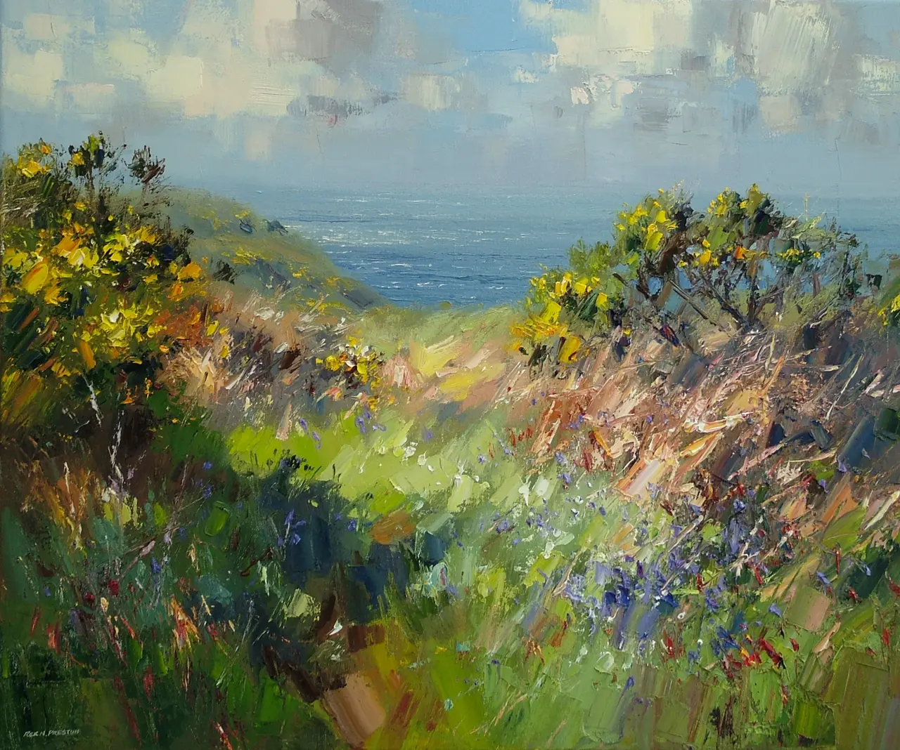 Rex Preston - cornish bluebells and gorse 