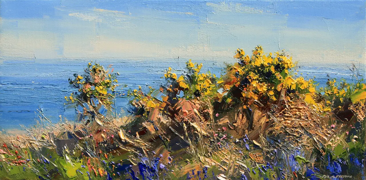 Rex Preston - morning light, trevean cliffs, cornwall 