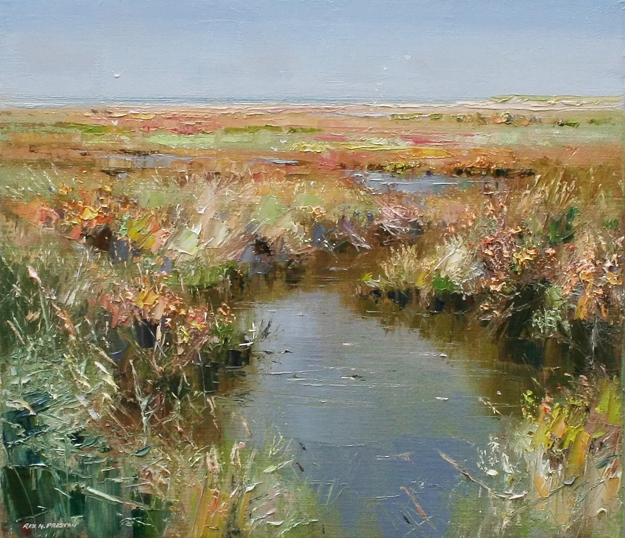 Rex Preston - hot july afternoon, thornham marshes, norfolk