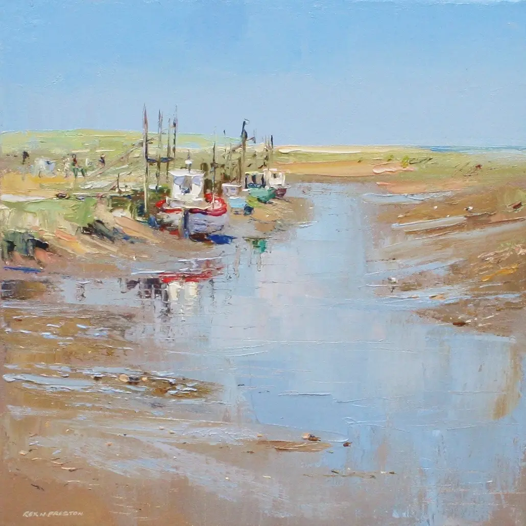 Rex Preston - clear blue sky, thornham, norfolk