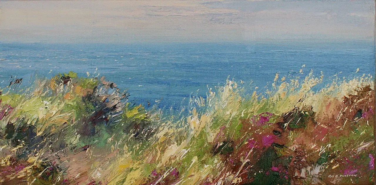 Rex Preston - sunlit grasses, zennor head
