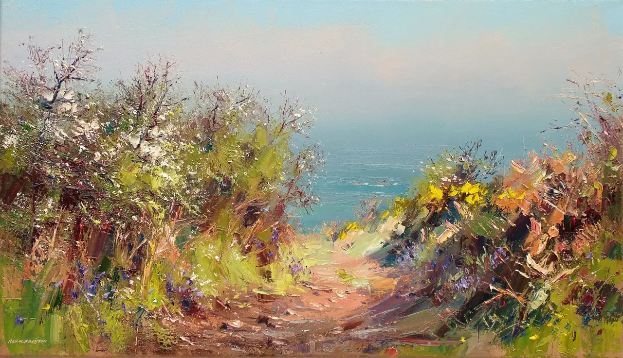 Rex Preston - path to portheras cove, cornwall