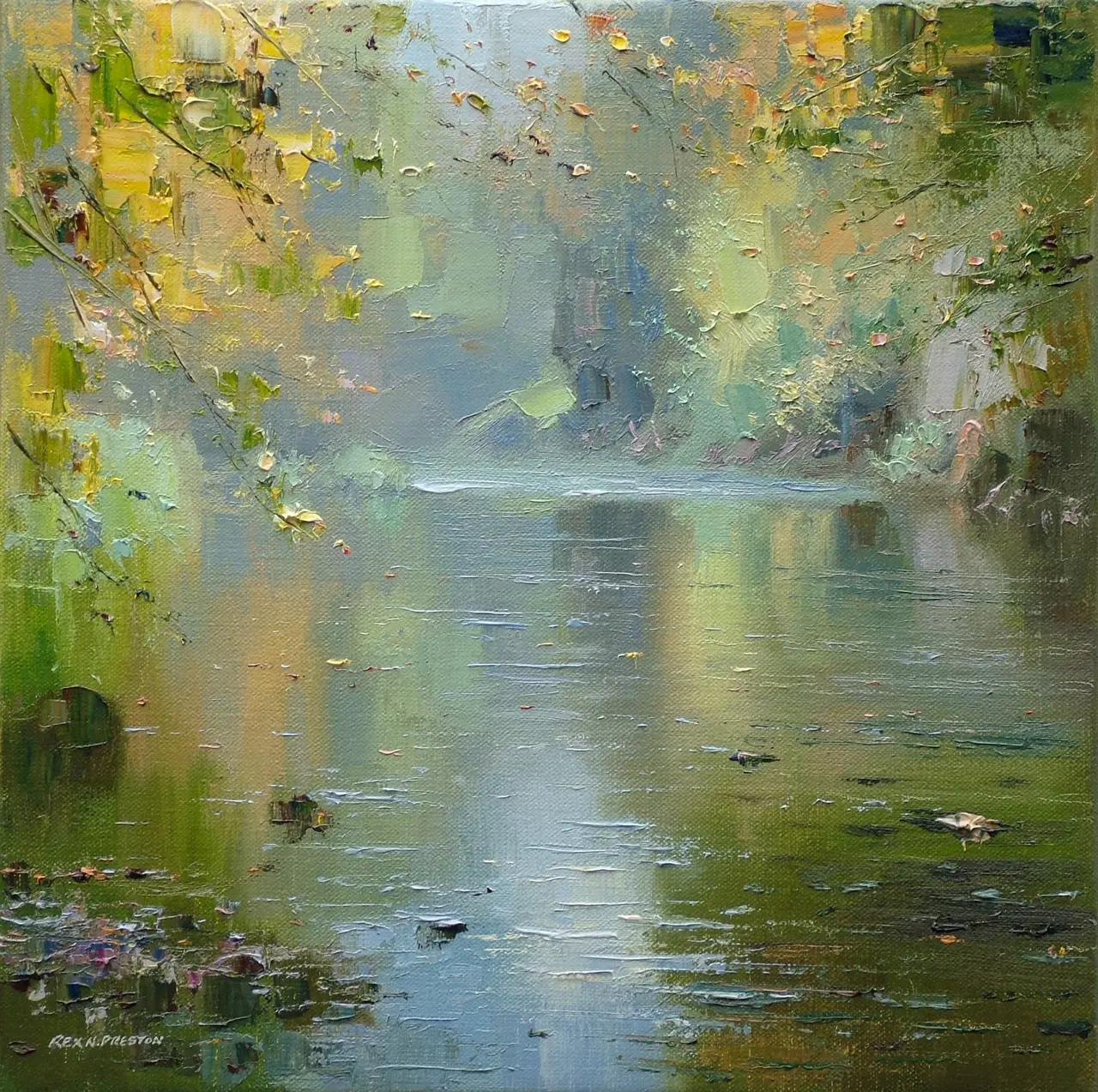 Rex Preston - reflections in the river wye, chee dale