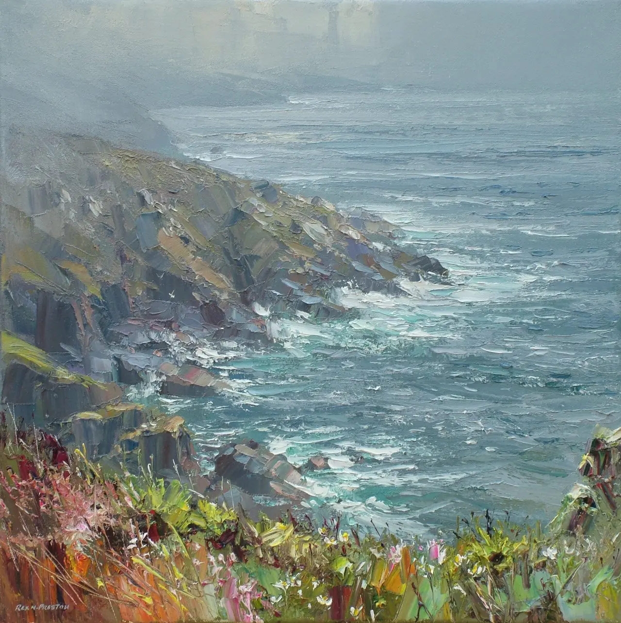 Rex Preston - porthmeor cliffs, near treen