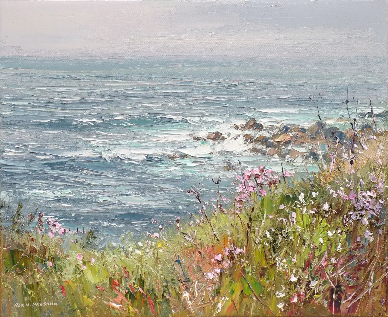 Rex Preston - breaking waves, cape cornwall