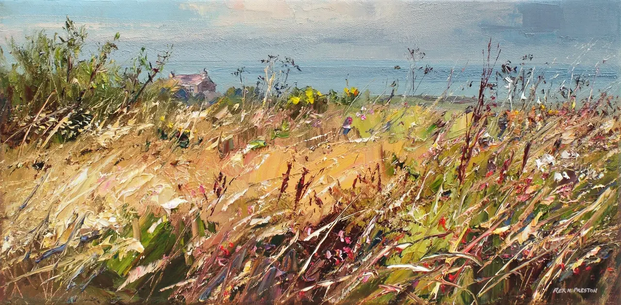 Rex Preston - late summer grasses, west cornwall