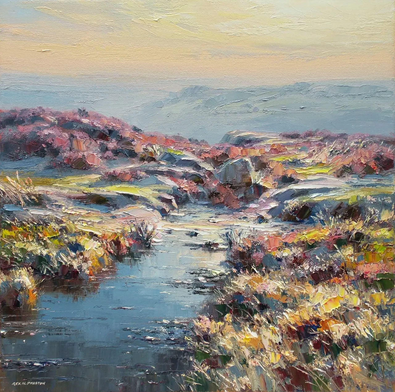 Rex Preston - evening light, curbar edge