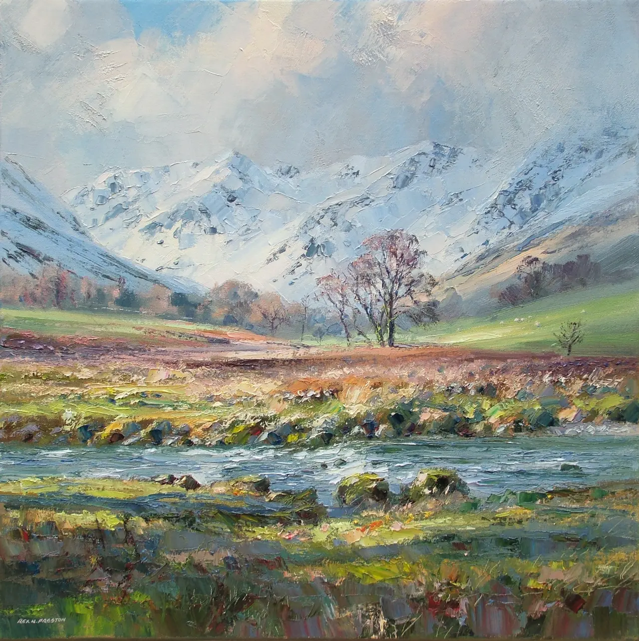 Rex Preston - march sunlight, grisedale beck, lake district