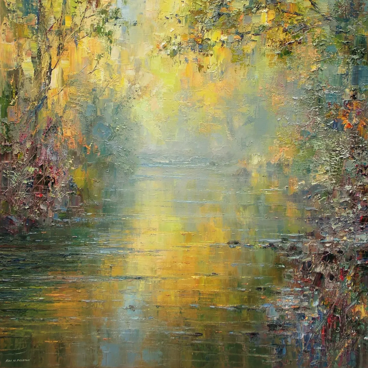 Rex Preston - reflected autumn colours, chee dale