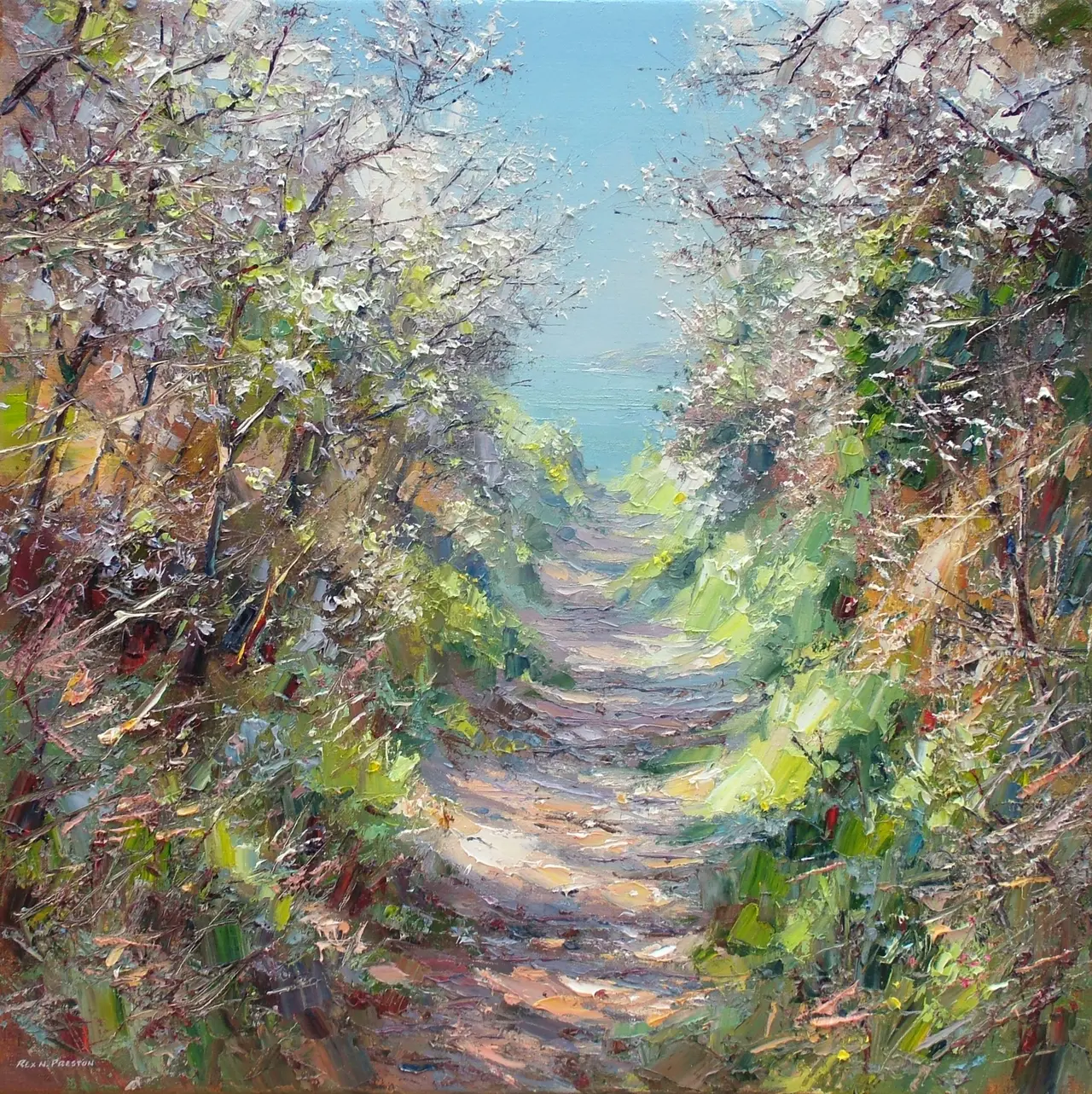 Rex Preston - spring sunlight, mount's bay, cornwall