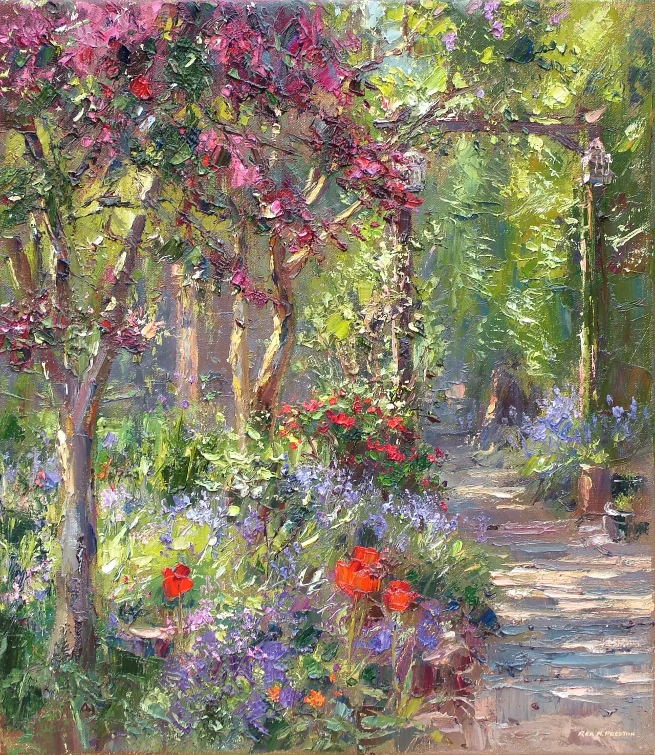 Rex Preston - dappled sunlight in the garden