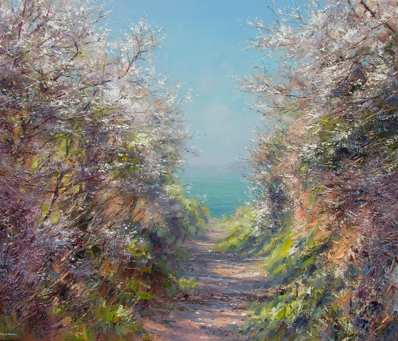 Rex Preston - sunlit blossom, mount's bay, cornwall