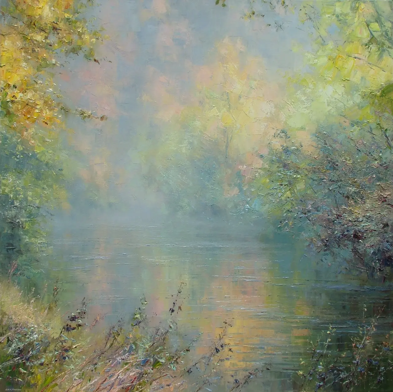 Rex Preston - misty autumn day, millers dale