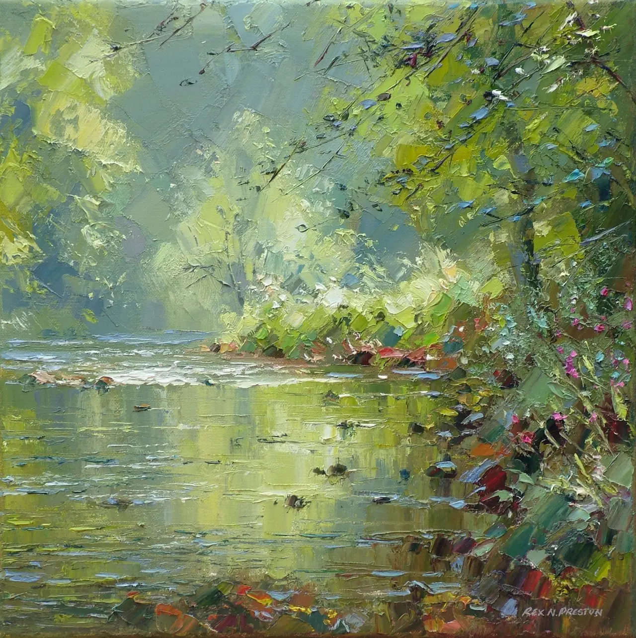 Rex Preston - reflections, river wye, derbyshire