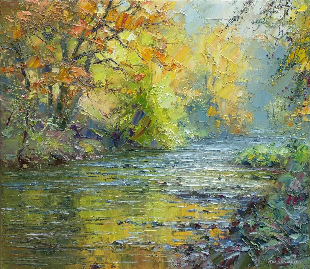Rex Preston - shades of autumn, river wye