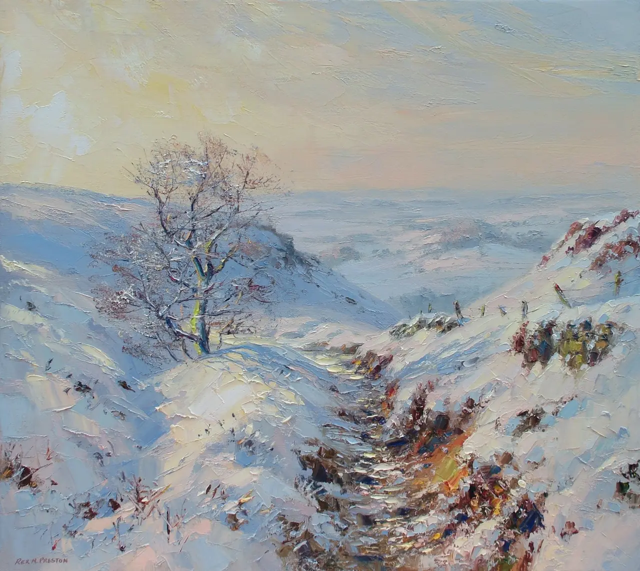 Rex Preston - winter's morning, curbar gap