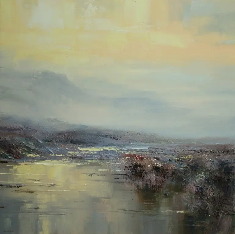 Rex Preston - misty morning, stanage edge, derbyshire