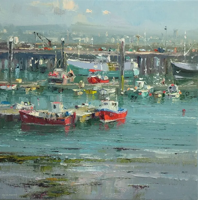 Rex Preston - low tide, newlyn harbour