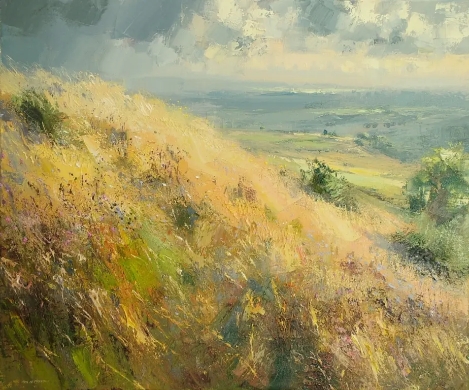Rex Preston - hillside grasses in september