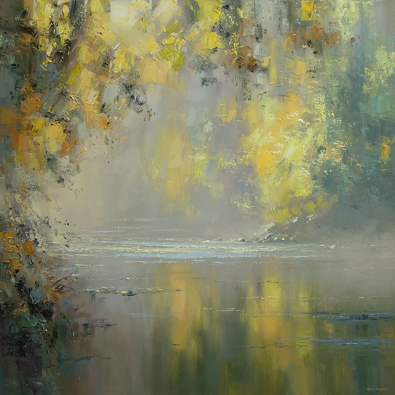 Rex Preston - autumn reflections, river derwent