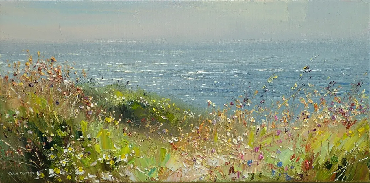 Rex Preston - clifftop flowers, cornwall 