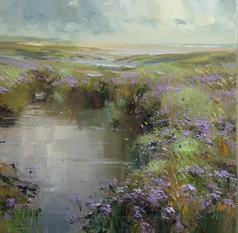 Rex Preston - sea lavender thornham marshes norfolk