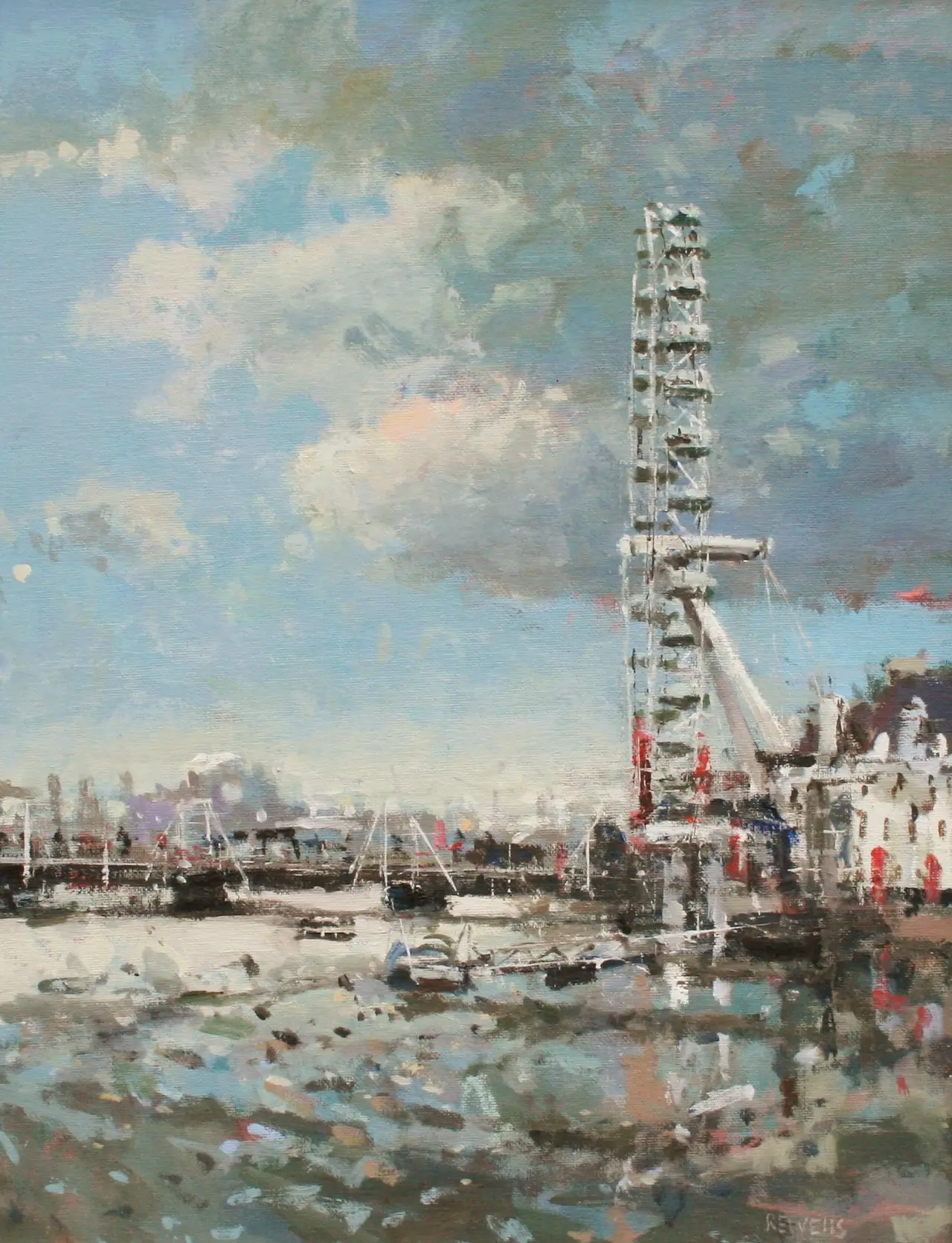 Robert E Wells - the london eye from westminster bridge