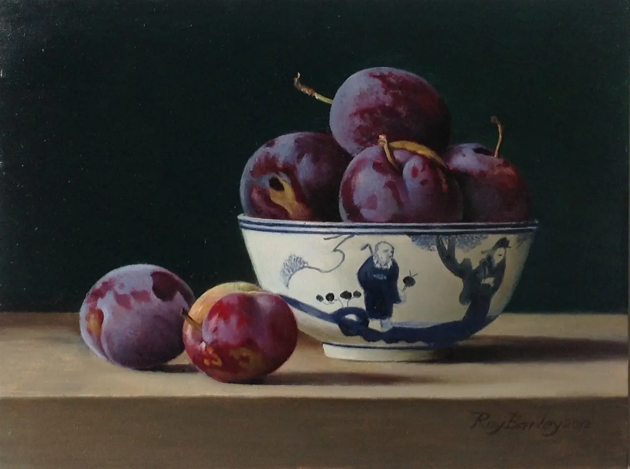 Roy Barley - plums in a chinese bowl