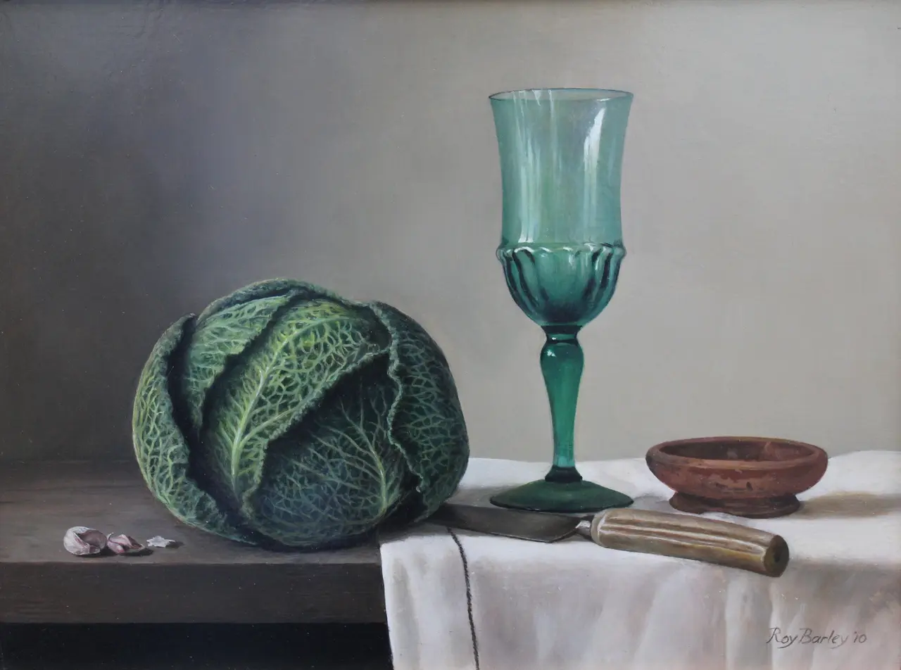 Roy Barley - savoy cabbage with green glass