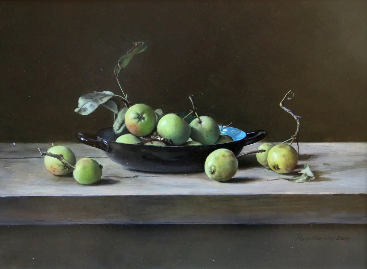 Roy Barley - crab apples in blue and black dish