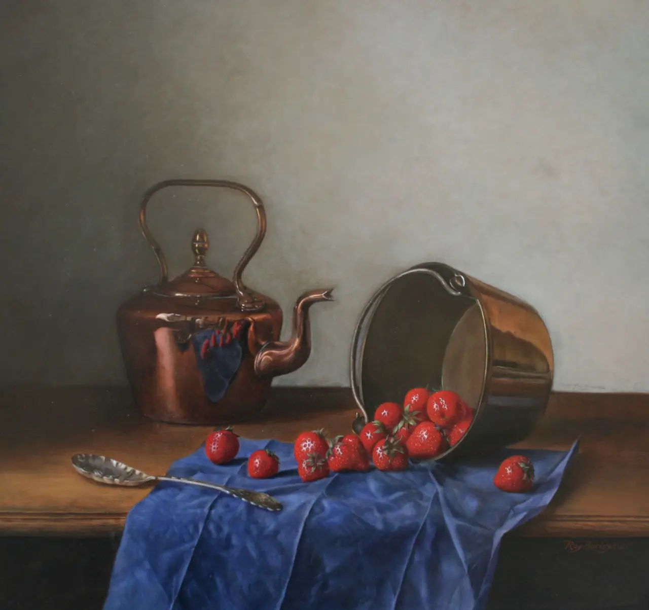 Roy Barley - copper, brass and silver, with strawberries