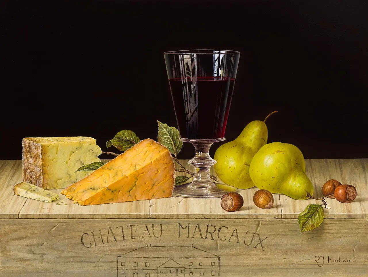 Roy Hodrien - red wine with cheeses and hazelnuts