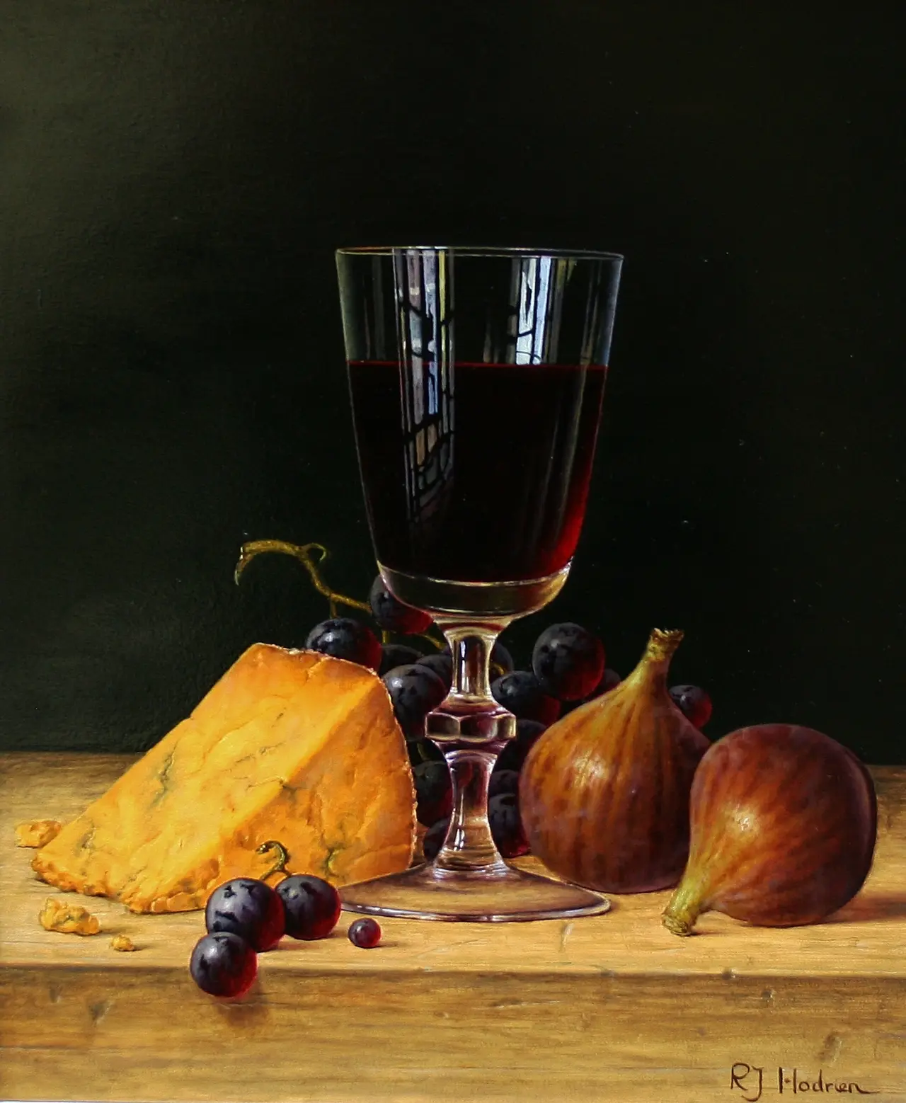 Roy Hodrien - red wine with figs and cheese