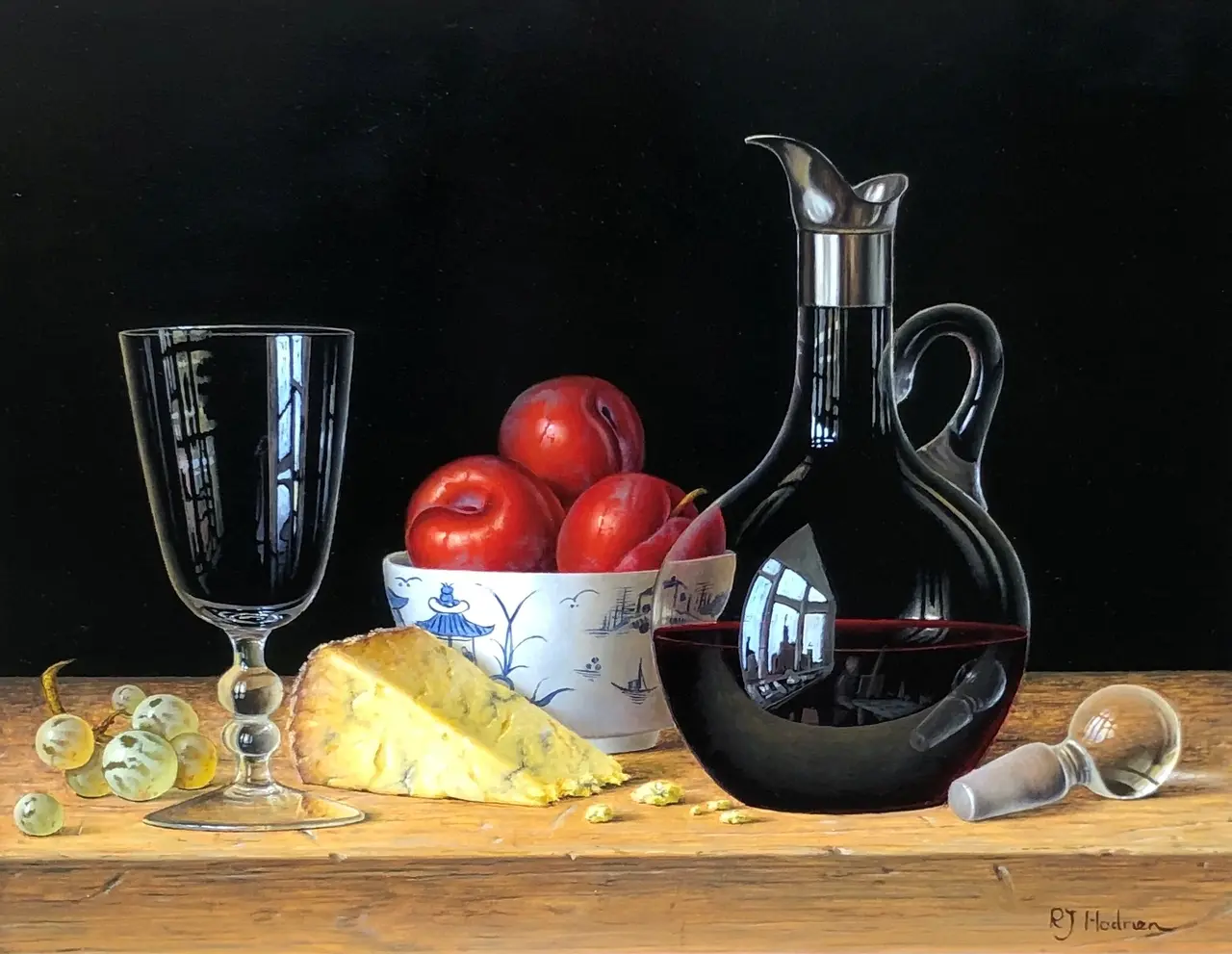 Roy Hodrien - red wine, plums and stilton