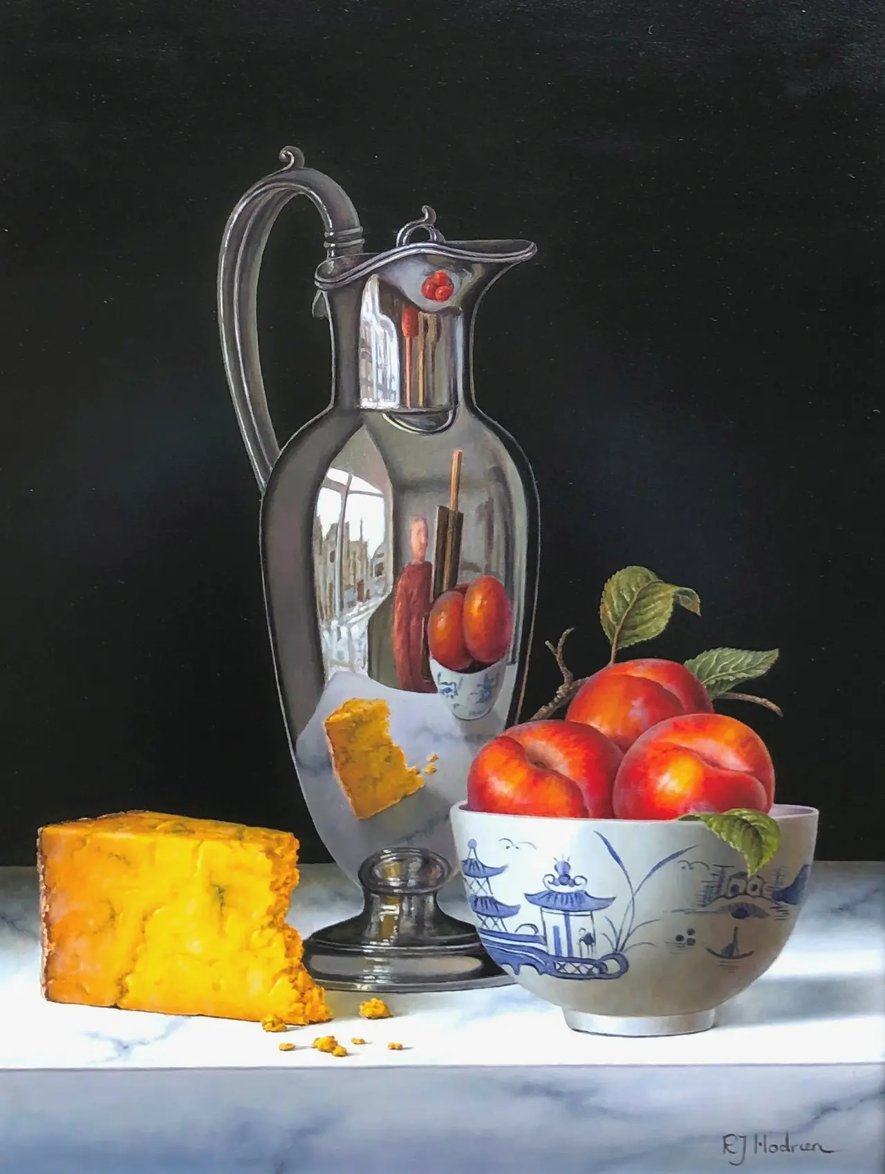 Roy Hodrien - silver flagon with plums