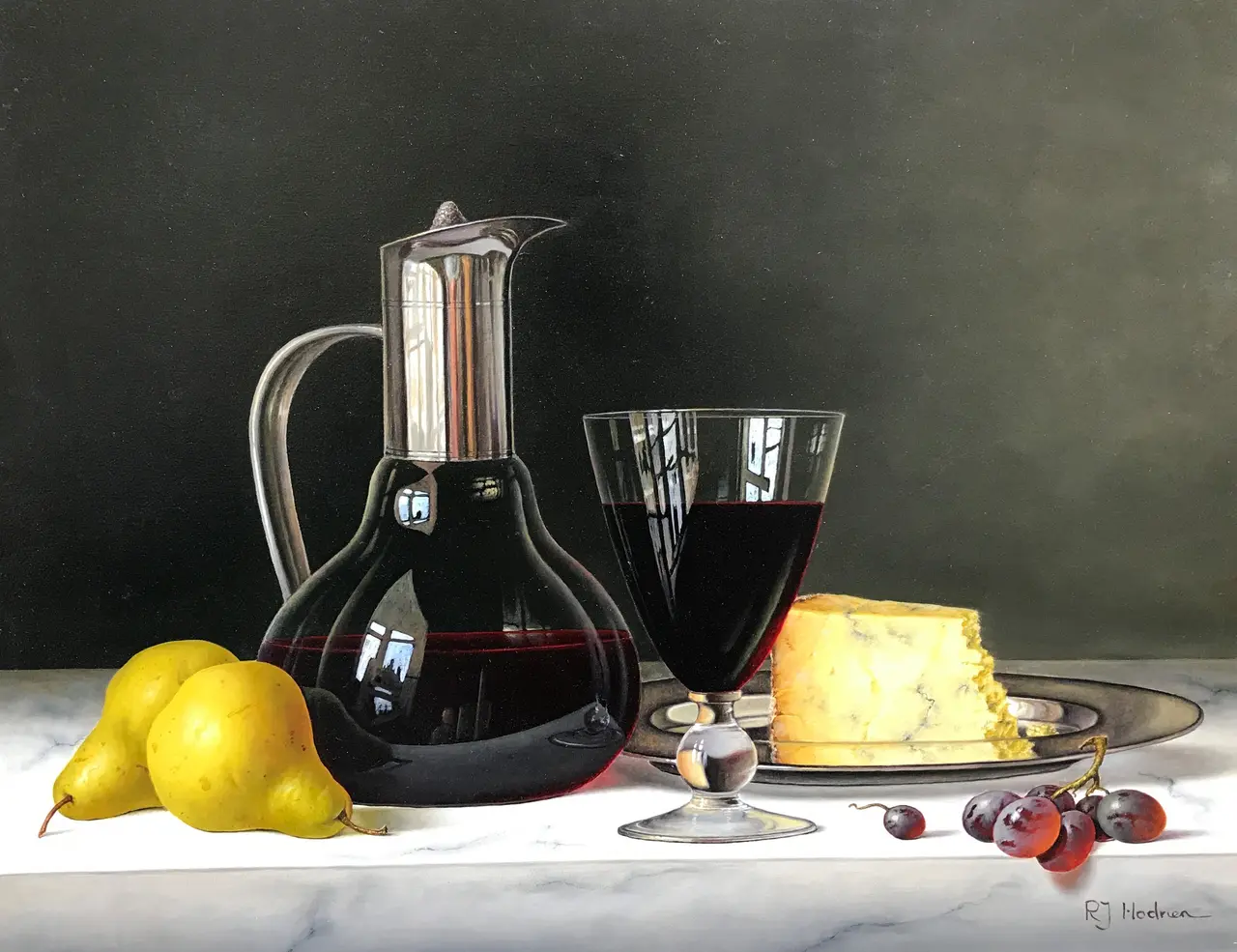 Roy Hodrien - red wine with stilton and pears