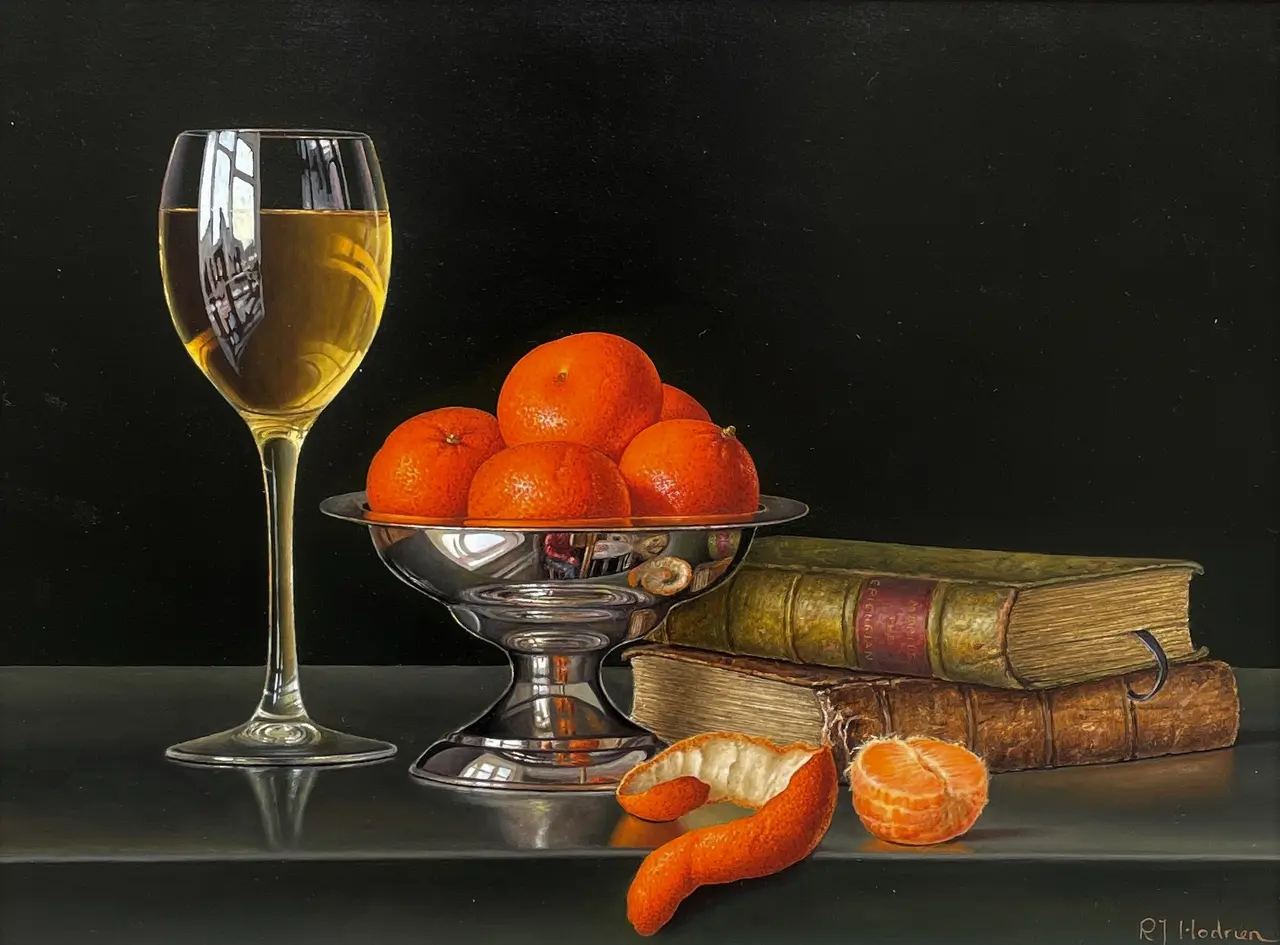 Roy Hodrien - mandarins with white wine