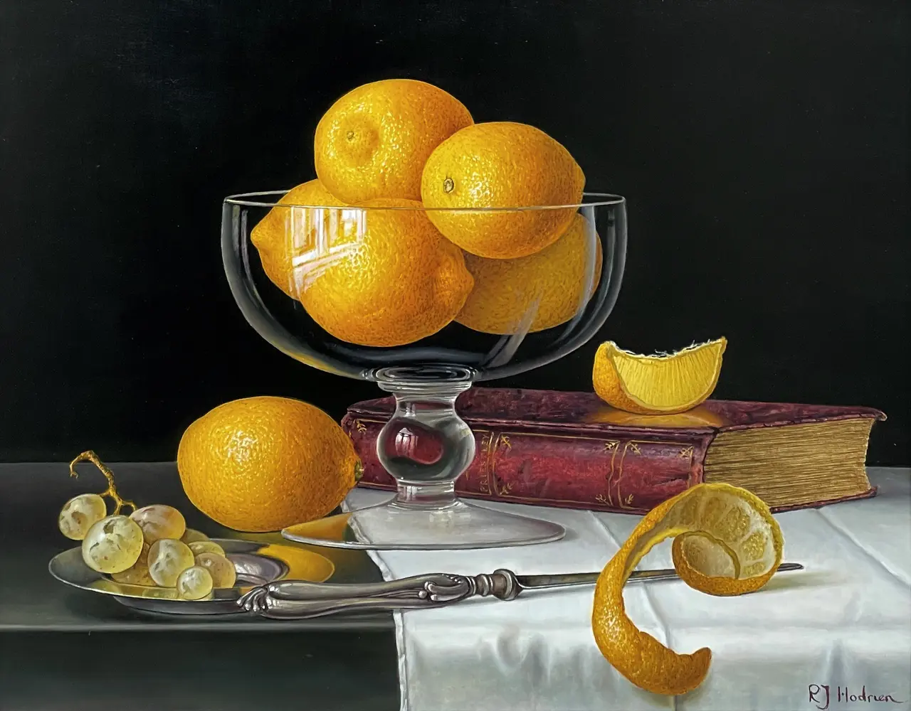 Roy Hodrien - lemons in a glass bowl