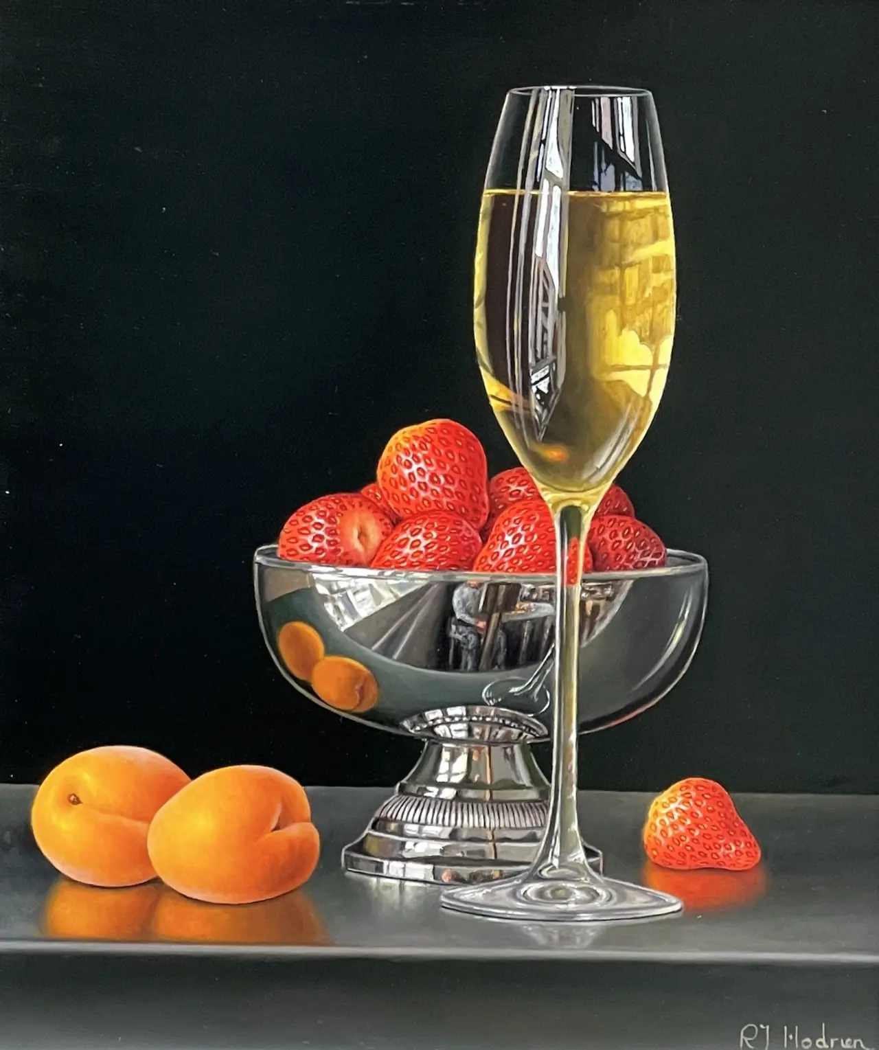 Roy Hodrien - white wine with apricots and strawberries