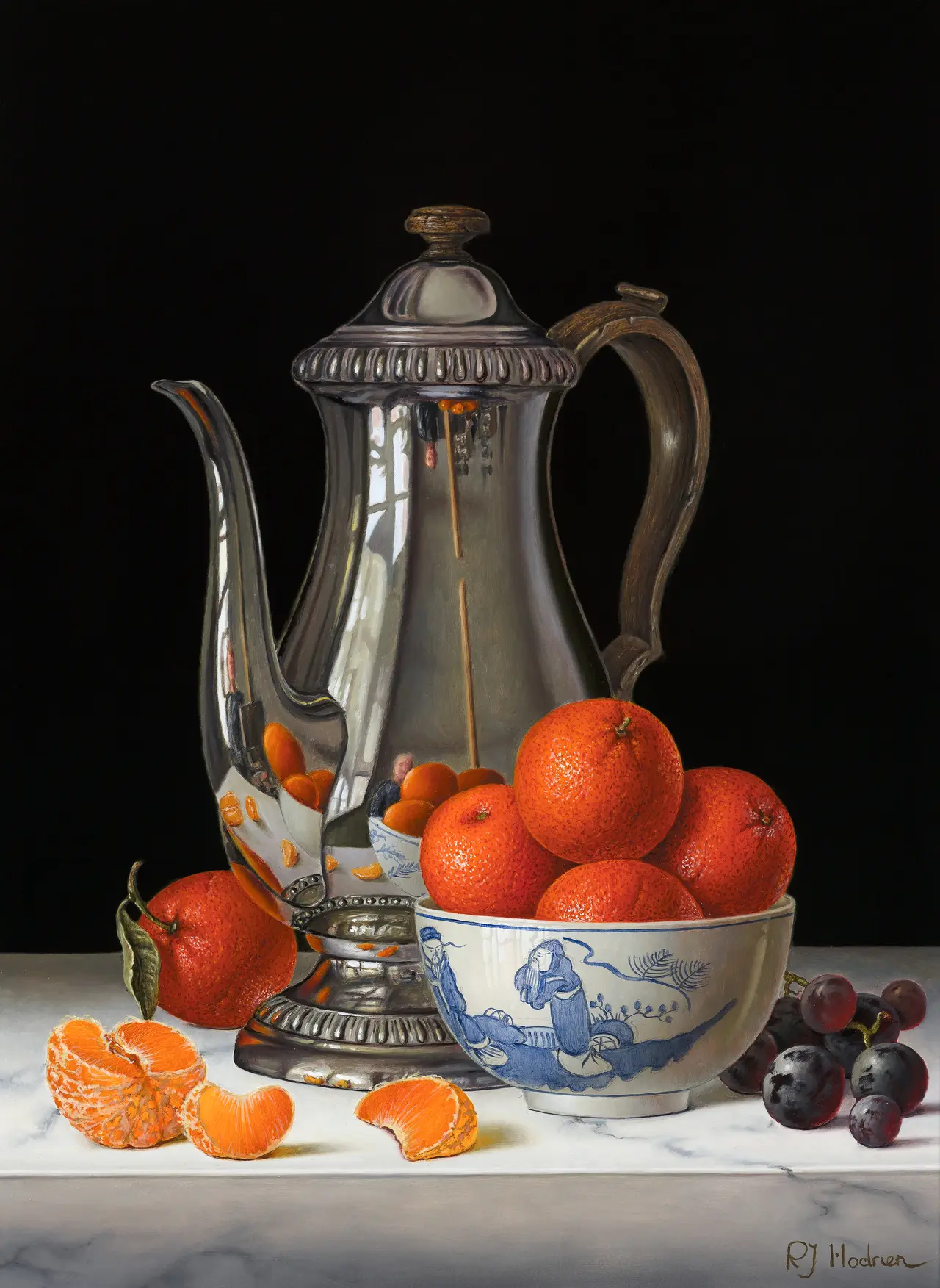 Roy Hodrien - mandarins and coffee pot