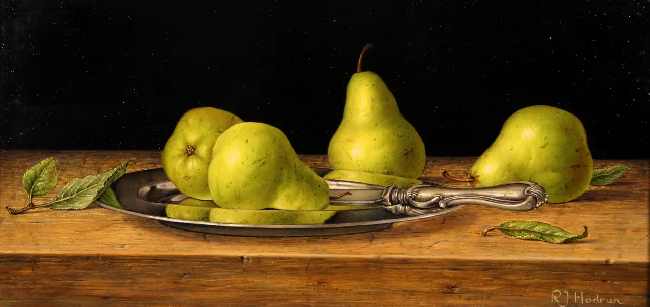 Roy Hodrien - william pears on a silver plate